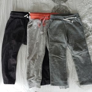 Three pairs of boy jogger pants. 2-3t